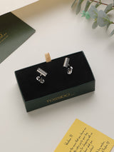 Silver Solid Cufflinks - TOSSIDO