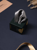 Silver Solid Silk Pocket Square - TOSSIDO