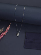 Silver Sparkle Puffed Heart Pendant Necklace - TOSSIDO