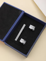 Silver Tie bar & Cufflink Set - TOSSIDO