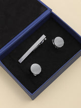 Silver Tie bar & Cufflink Set - TOSSIDO