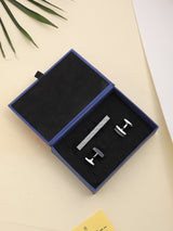 Silver Tie bar & Cufflink Set - TOSSIDO