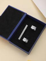 Silver Tie bar & Cufflink Set - TOSSIDO