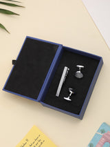 Silver Tie bar & Cufflink Set - TOSSIDO