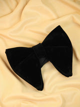 Single Pleat Black Velvet Bowtie - TOSSIDO