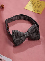 Solid Grey Knitted Bow Tie - TOSSIDO