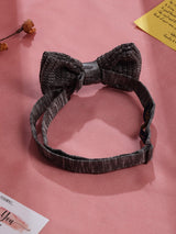 Solid Grey Knitted Bow Tie - TOSSIDO
