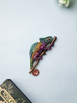 Spectrum Chameleon Art Brooch