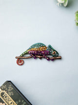 Spectrum Chameleon Art Brooch