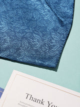 Steel Blue Leaf Woven Cravat & Pocket Square Set - TOSSIDO