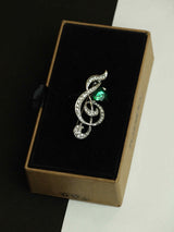 Symphony Green Crystal Brooch - TOSSIDO