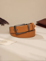 Tan & Black Reversible Leather Belt - TOSSIDO