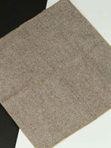 Tan Brown Solid Wool Pocket Square - TOSSIDO