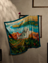 Teal Agra Taj Mahal City Scarf - TOSSIDO