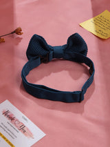 Teal Blue Solid Knitted Bowtie - TOSSIDO