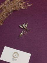 Teal Enamel Orchid Crystal Brooch - TOSSIDO