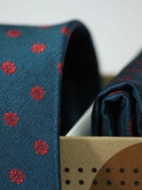 Teal Floral Necktie & Pocket Square Giftset - TOSSIDO