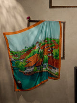 Teal Kochi Backwaters City Scarf - TOSSIDO