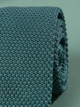 Teal Solid Knitted Necktie - TOSSIDO