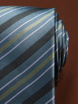 Teal Stripe Woven Necktie - TOSSIDO