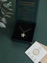 Teal Turtle Pendant Necklace - TOSSIDO