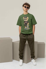 Teddy Skate King: Street Style Oversized Tee - TOSSIDO