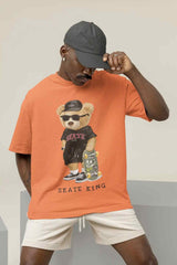 Teddy Skate King: Street Style Oversized Tee - TOSSIDO