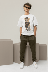 Teddy Skate King: Street Style Oversized Tee - TOSSIDO