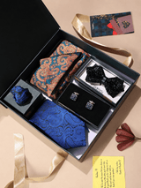 Tossido’s Royal Blue & Gold Paisley Men’s Gift Box - TOSSIDO