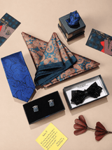 Tossido’s Royal Blue & Gold Paisley Men’s Gift Box - TOSSIDO