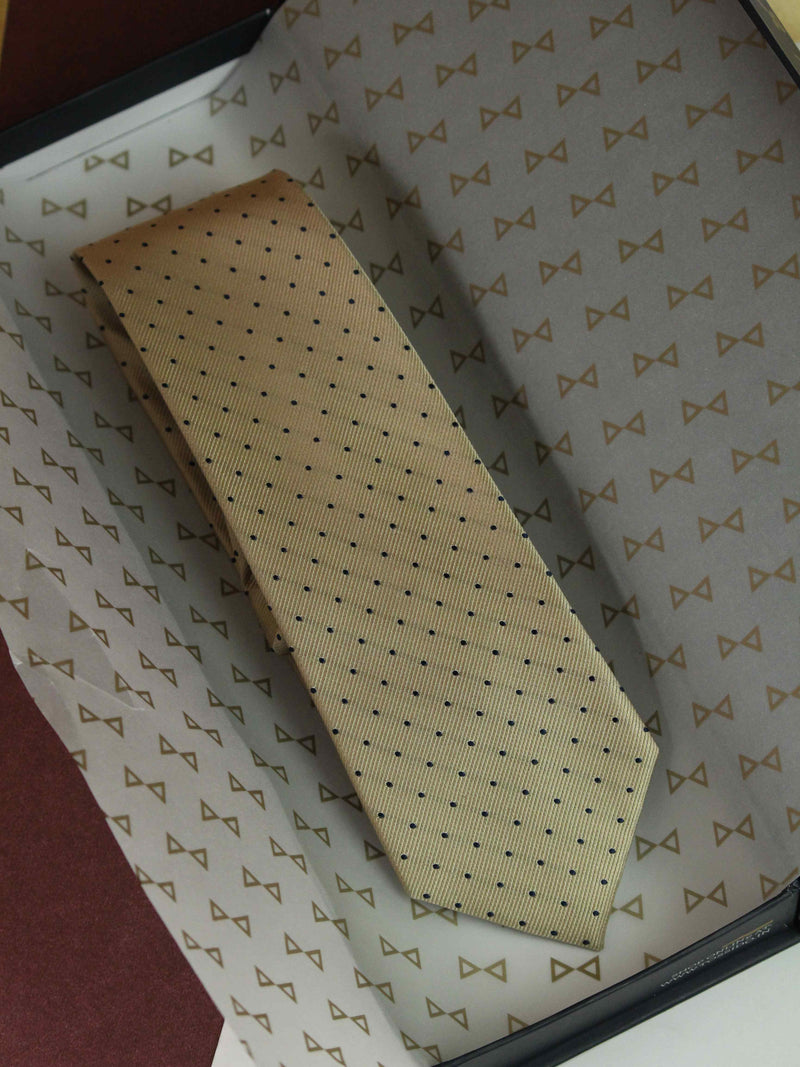 Gold Geometric Woven Silk Necktie