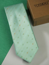 Turquoise Blue Anchor Woven Necktie - TOSSIDO