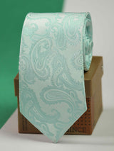 Turquoise Blue Paisley Woven Necktie - TOSSIDO
