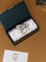 Turquoise Crystal Horse Brooch