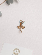 Turquoise Enamel Ballerina Brooch - TOSSIDO
