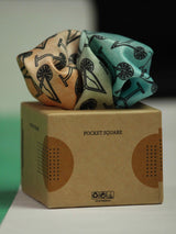 Turquoise & Orange Novelty Pocket Square - TOSSIDO