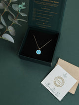 Turquoise Winged Disc Pendant Necklace - TOSSIDO