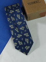 Ultramarine Printed Silk Necktie - TOSSIDO