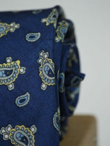 Ultramarine Printed Silk Necktie - TOSSIDO