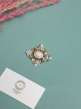 Vintage Gold Scroll Crystal Brooch - TOSSIDO