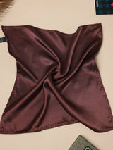 Walnut Brown Solid Silk Pocket Square - TOSSIDO