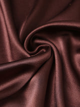 Walnut Brown Solid Silk Pocket Square - TOSSIDO