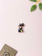 Whimsical Black Cat Brooch - TOSSIDO
