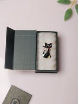 Whimsical Black Cat Brooch - TOSSIDO