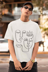 Whimsy Outline Oversized Tee - TOSSIDO