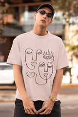 Whimsy Outline Oversized Tee - TOSSIDO