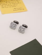 White Abstract Cufflinks - TOSSIDO