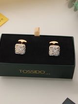 White Abstract Cufflinks - TOSSIDO