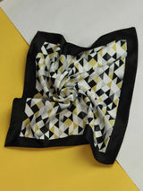 White Geometric Pocket Square - TOSSIDO