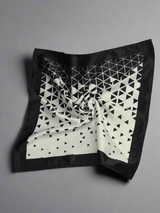 White & Midnight Blue Abstract Pocket Square - TOSSIDO